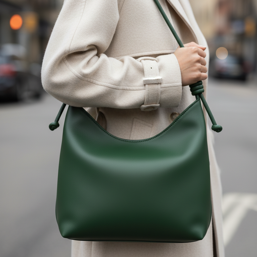 Deep Green Knotted Tote