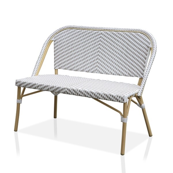 Ariel Beach Natural Tone Aluminum Patio Bench by Furniture of America