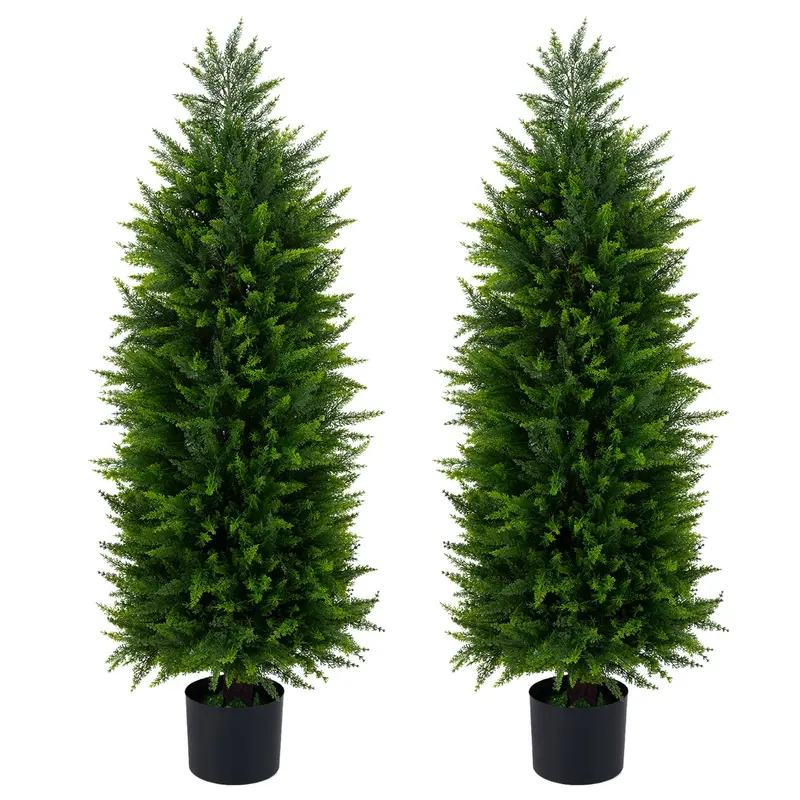 Two-Piece Artificial Hydrangea Tree Set – 11-Bloom Design in Nursery Pots