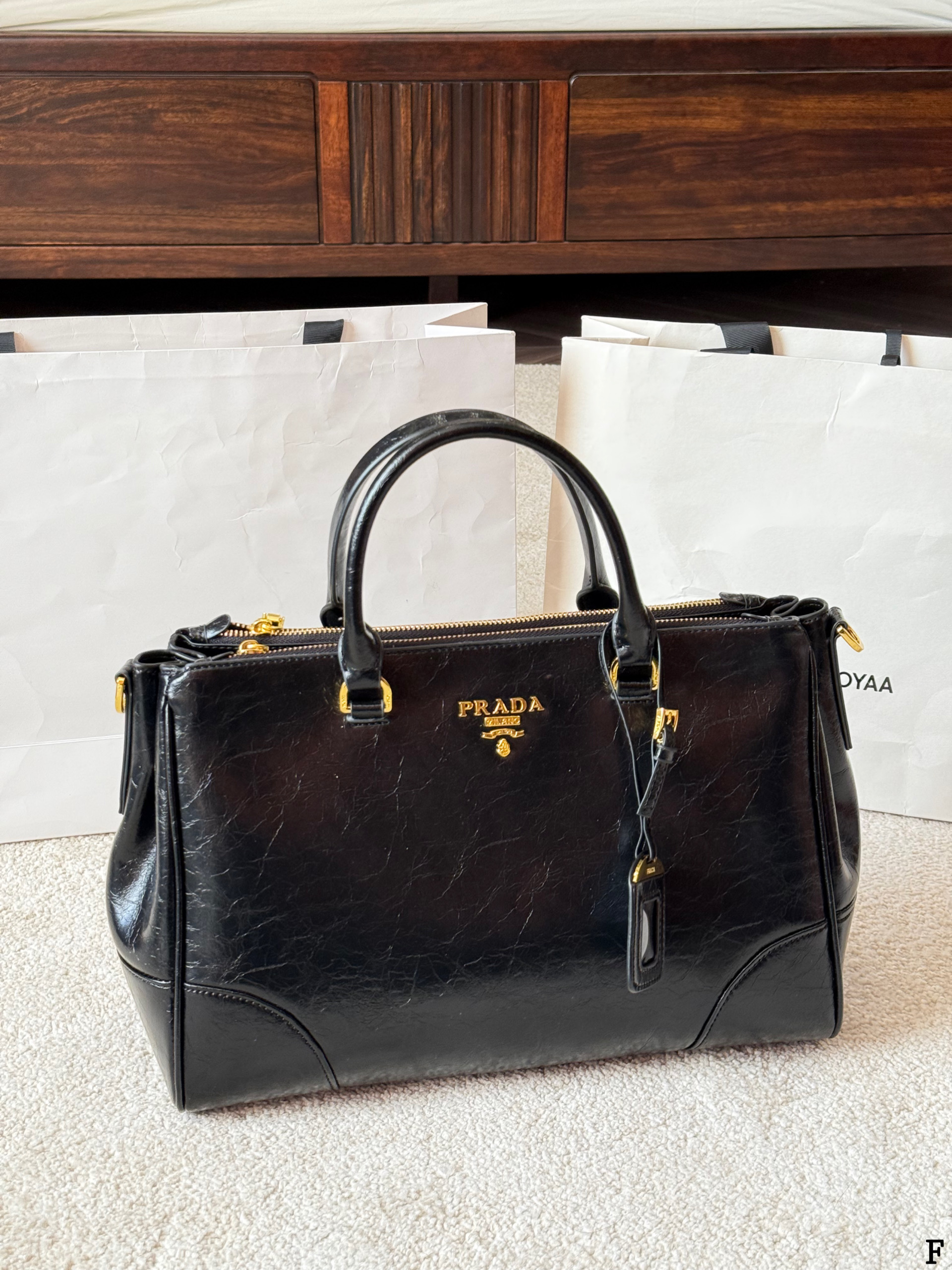 Prada Waxed Leather Motorcycle Bag - cnluxepick
