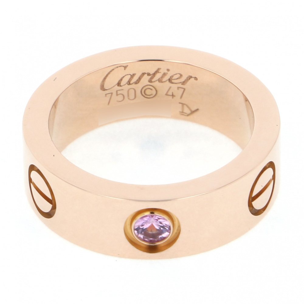 Cartier Love Ring 18K Rose Gold Sapphire