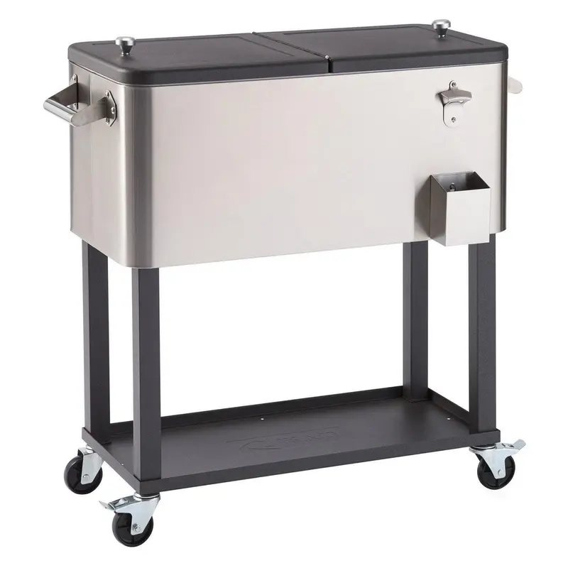 Trinity TXK-0804 Stainless Steel Cooler – 100-Quart, Dark Bronze Finish with Built-In Shelf & Bottle Opener