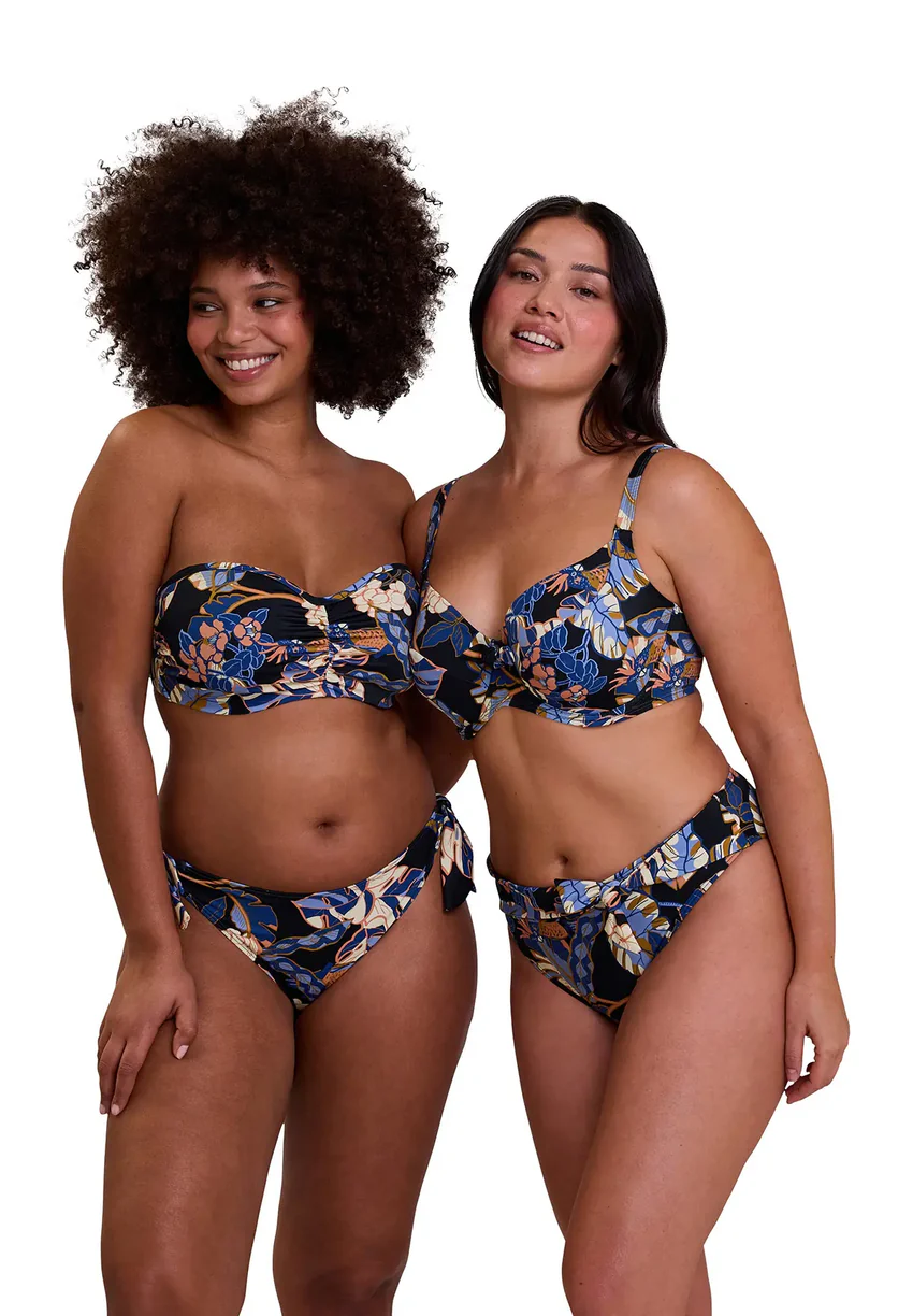 Haut de maillot de bain avec armatures Fidji Imprimé Exotique Noir