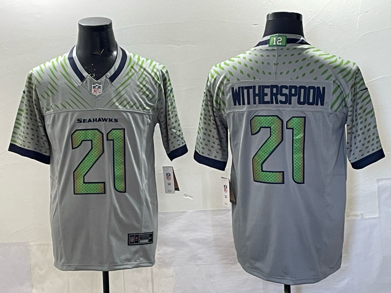 Men's Seattle Seahawks Devon Witherspoon #21 Wolf Gray 2025 Rivalries Collection Limited Jersey