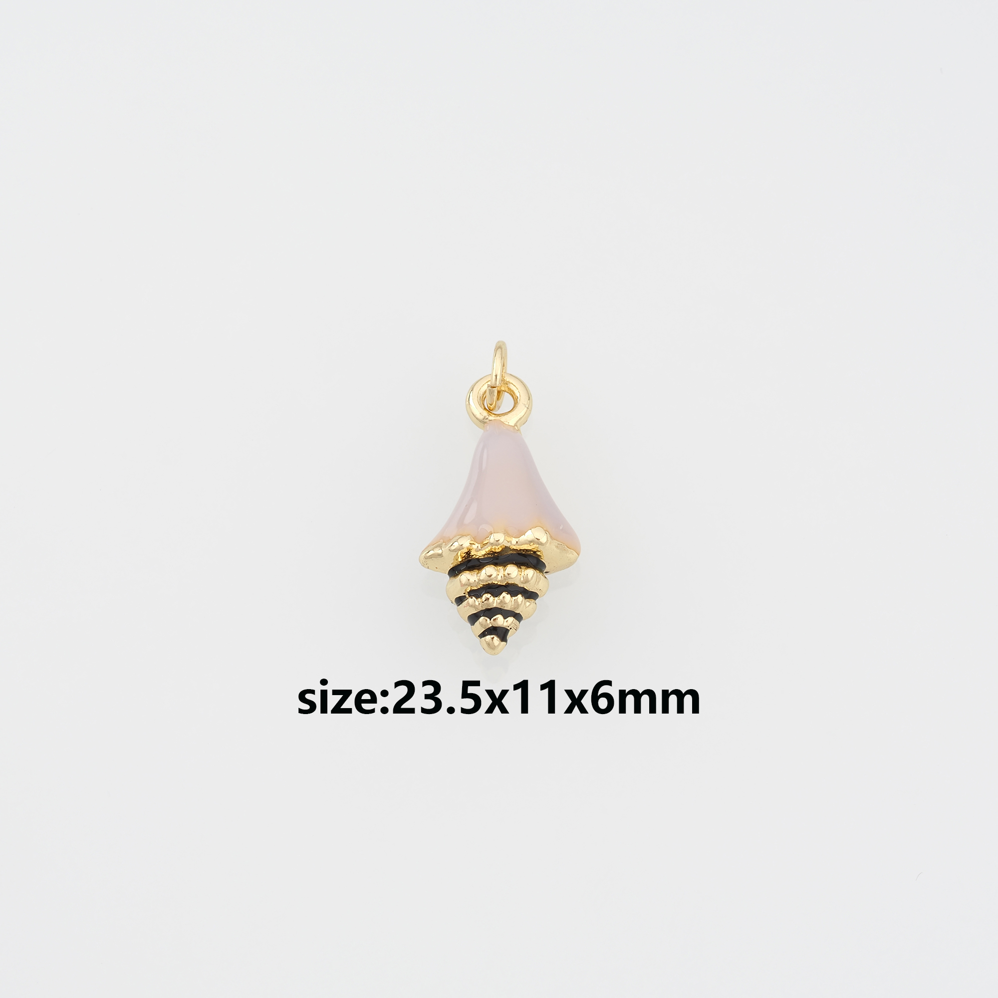 18K Gold Filled Conch Shell Pendant,Enamel Ocean Shell Charm Earrings Necklace for DIY Jewelry Making Supply