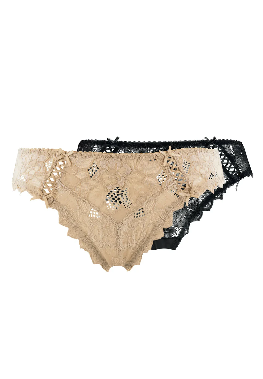 Lot de 2 slips Arum Noir et Skin