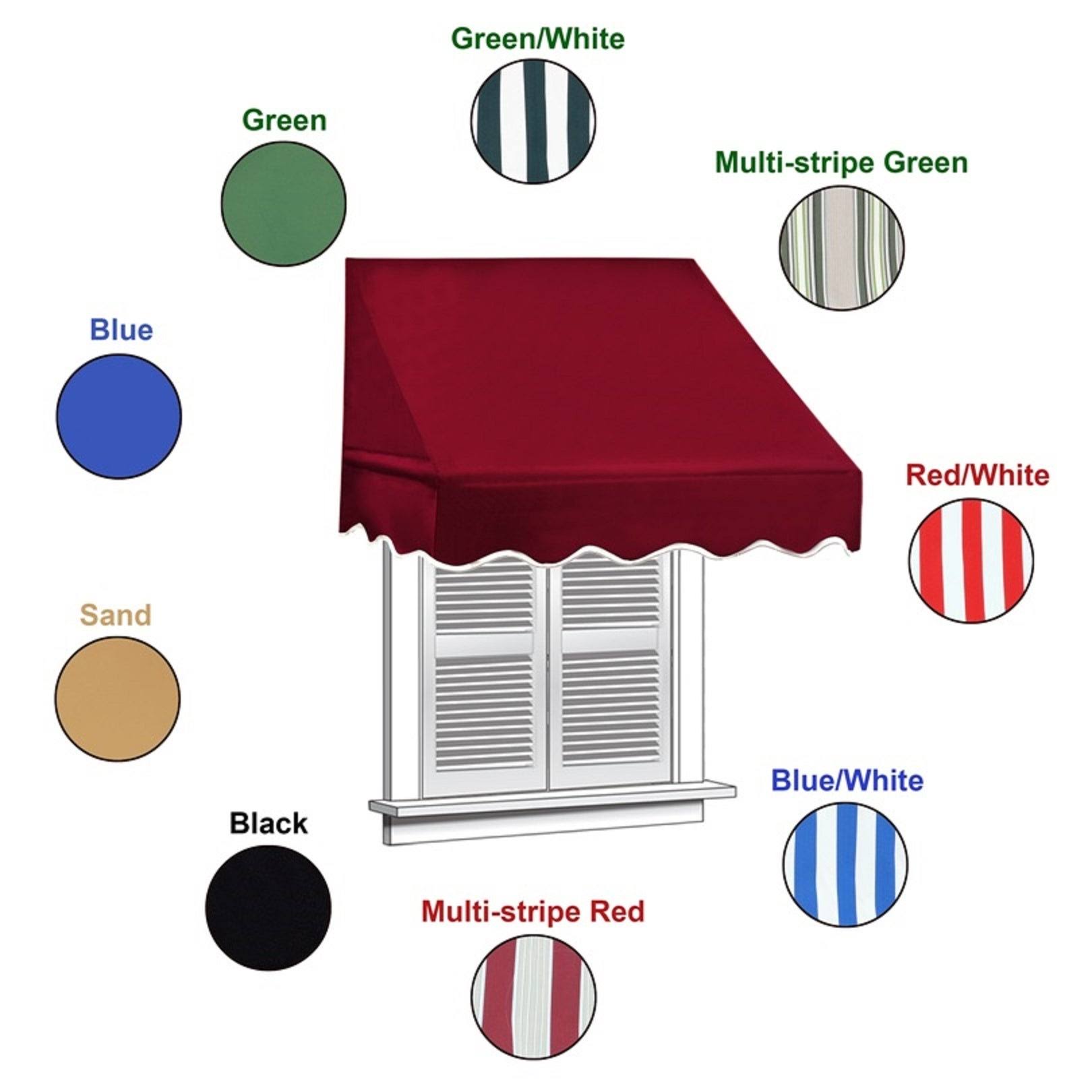 Aleko WAW6X2GREEN39 Window Canopy Awning 6 x 2 Feet Green