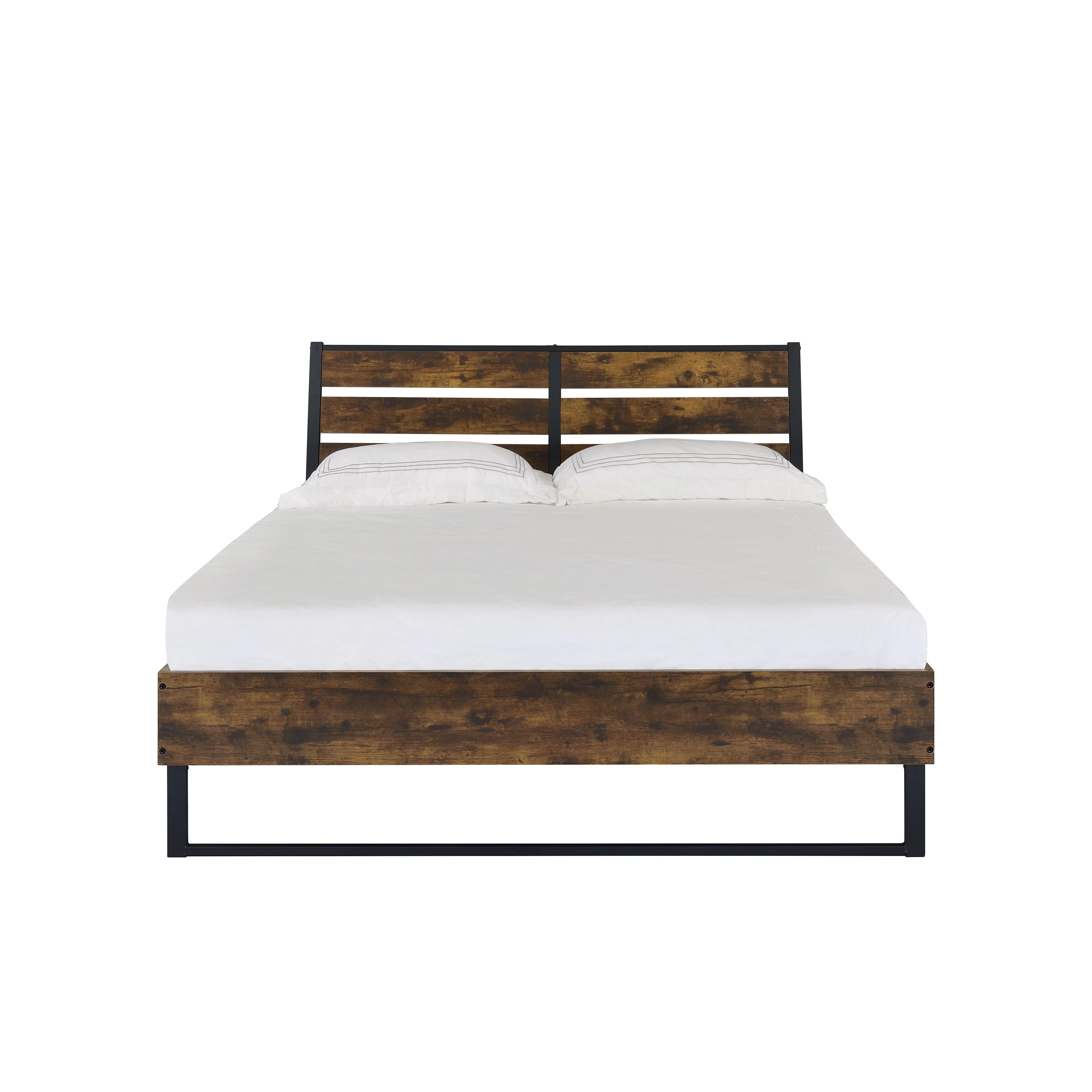 Rustic Oak & Black Finish Eastern King Bedroom Set by Acme Juvanth 24247EK-5pcs