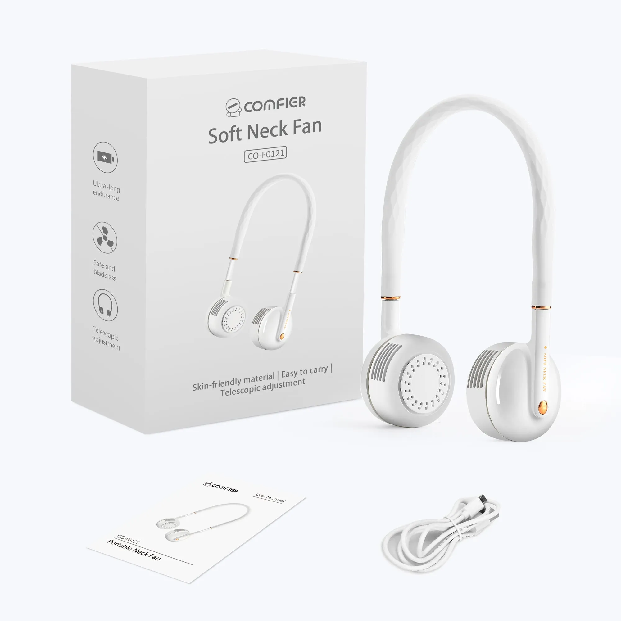 Bladeless Wearable Hands Neck Fan with 3 Speeds - F121