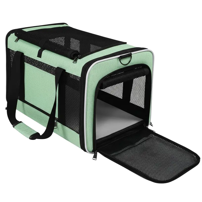 Spacious Foldable Pet Carrier with Integrated Seatbelt Loops – Large Soft Travel Bag