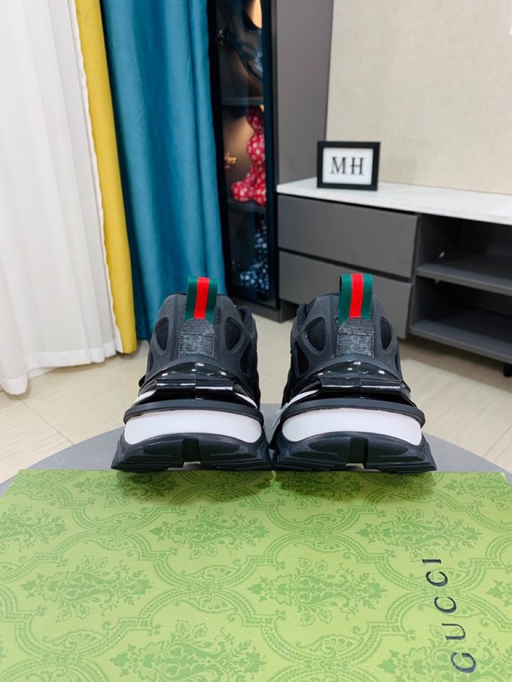 Gucci Gg Men?S Sneaker Rubber Leather Black