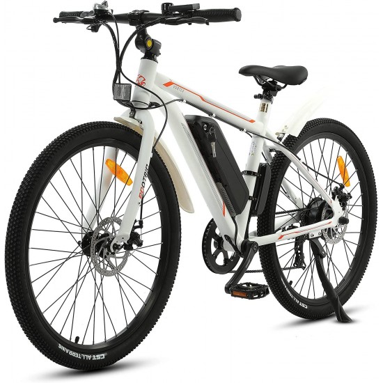 UL Certified 26″ Electric City Bicycle Bike Powerful 350W 36V/10AH Removable Lithium Battery Assist Disc Brake System Throttle Pedal Black