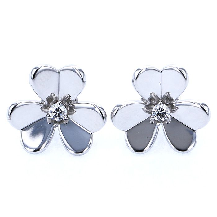 Van Cleef & Arpels Frivole Earrings 18K White Gold Diamond