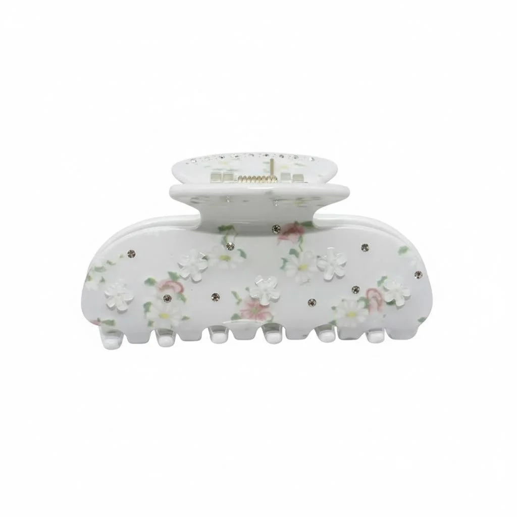 Floral Rhinestone Hair Claw ClipClistos