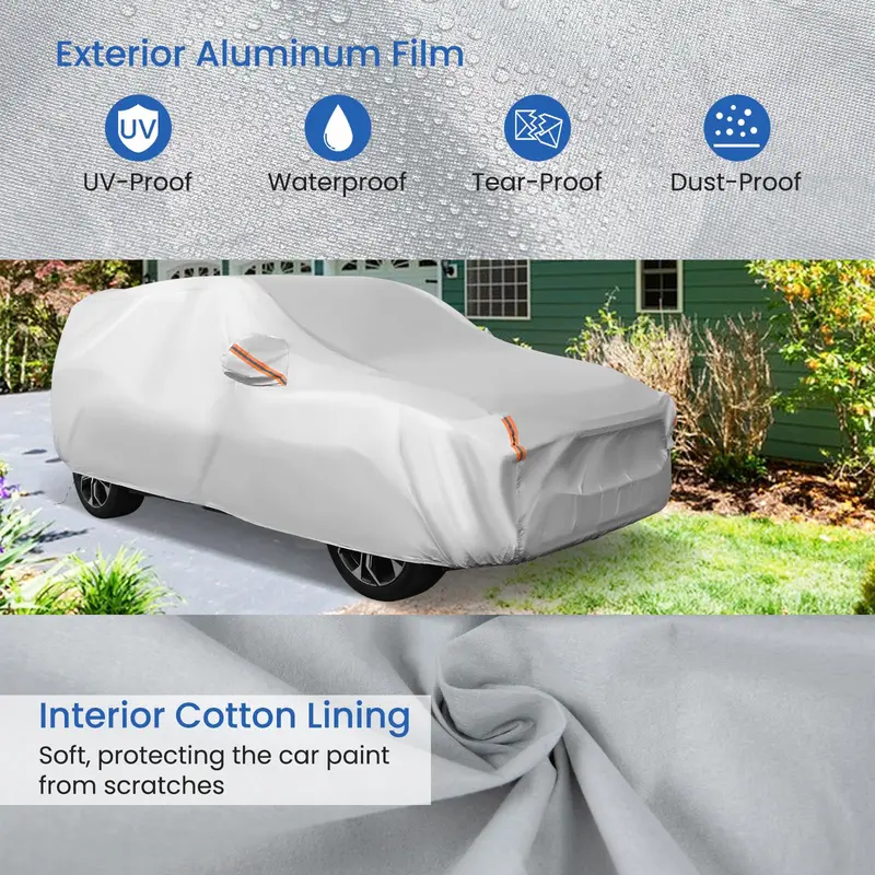 SUV-Specific Car Cover – 200-Inch Heavy-Duty Rain, Sun & UV Shield for BMW, Honda, Lexus & Mercedes-Benz