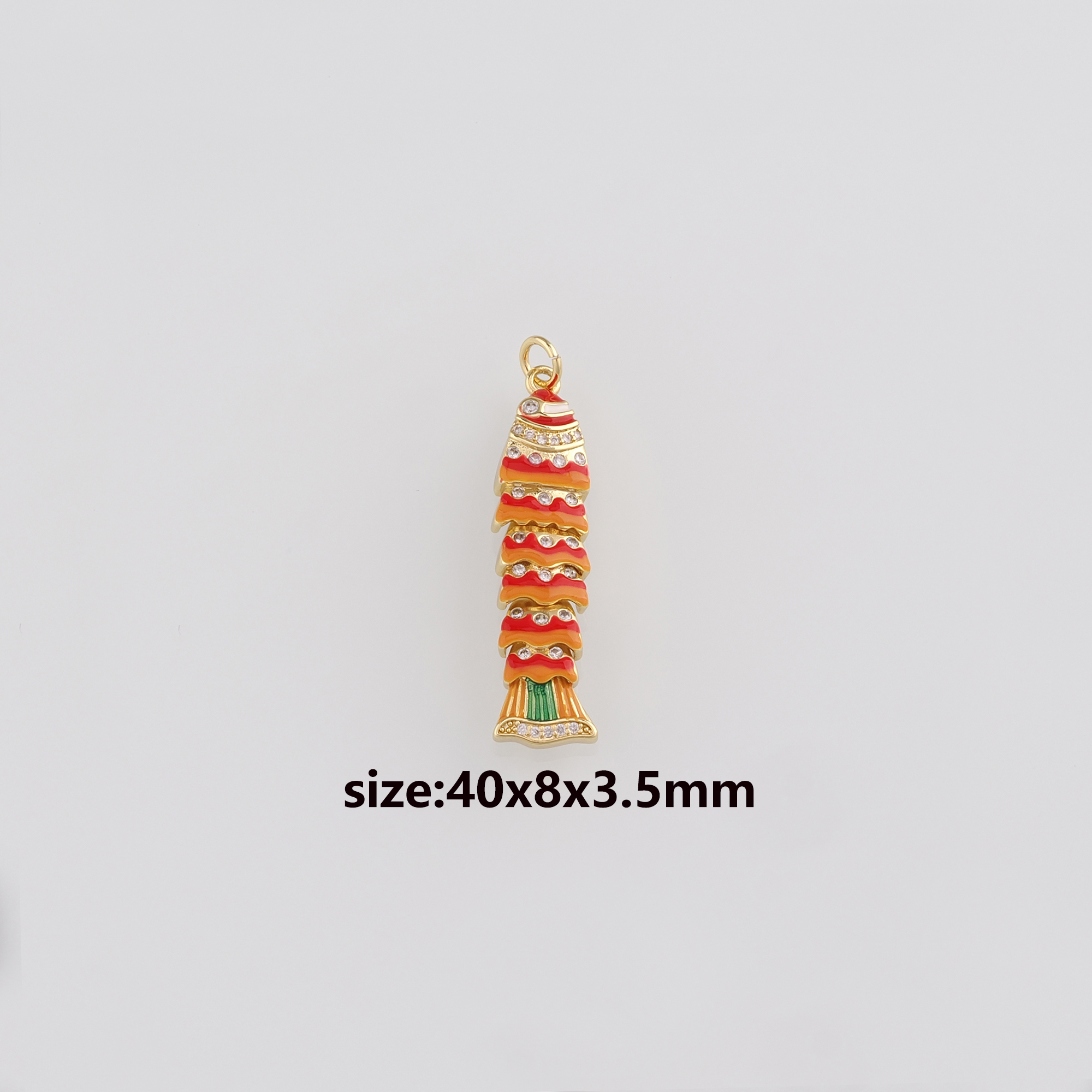 18K Gold Filled Fish Pendant,Enamel Fish Charm Earrings Necklace for DIY Jewelry Making Supply