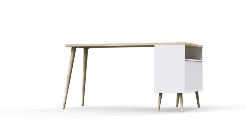 Tvilum 7545049 Diana 2-Drawer L-Shaped Desk, Beige