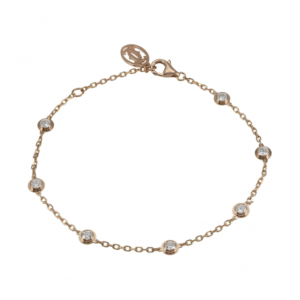 Cartier Diaman Leger 7PD K18PG Pink Gold Bracelet Diamond