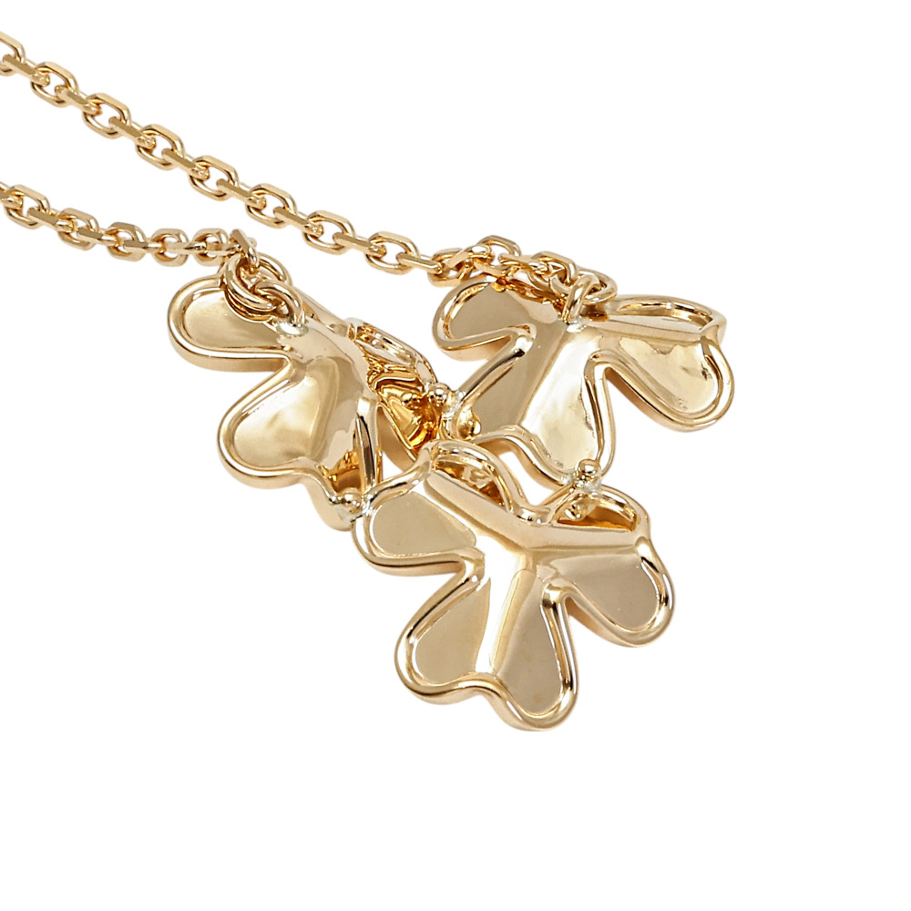 Van Cleef & Arpels Frivole 3 Flower Necklace 18K Yellow Gold Diamond VCARP2DU00