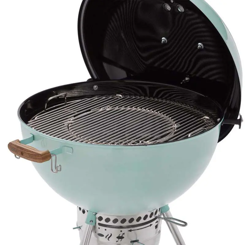 Weber 22″ Rock ‘n Roll Blue Charcoal Grill – Compact Kettle Design with Premium Finish and Even Heat Distribution