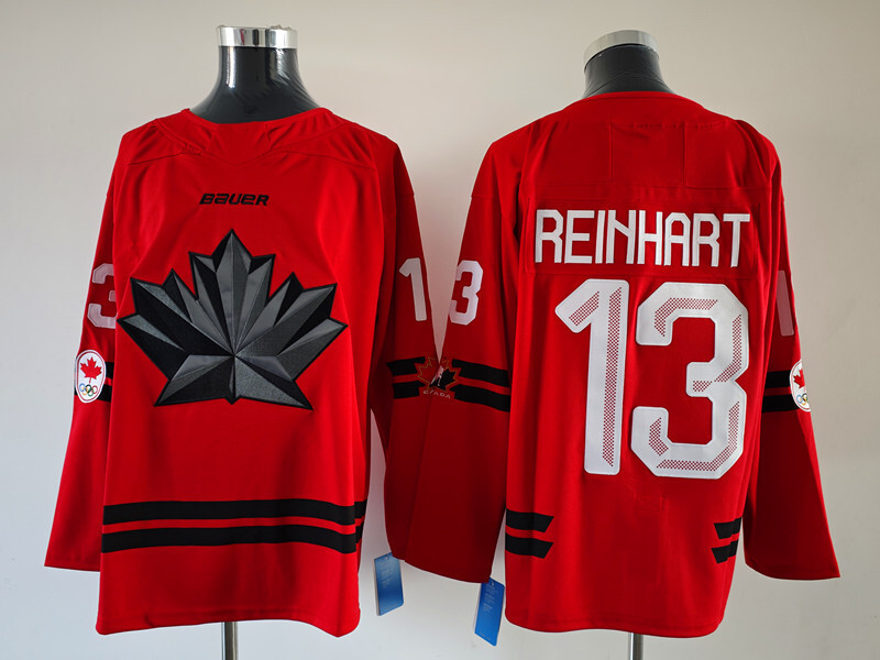 Men's Canada Hockey Sam Reinhart #13 Red 2026 Winter Olympics Jersey