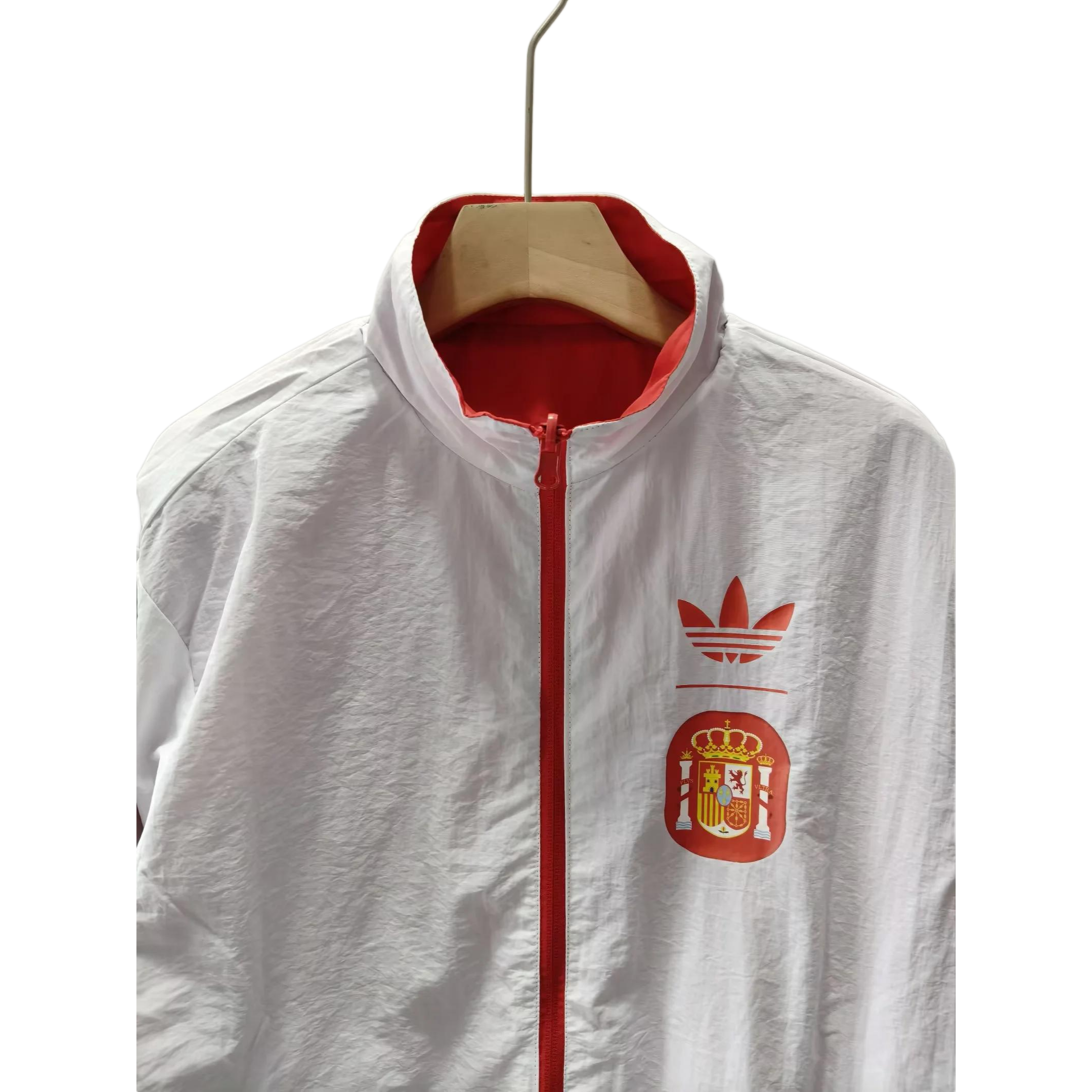 Spanish Red and White Double-Sided Silicone Windbreaker