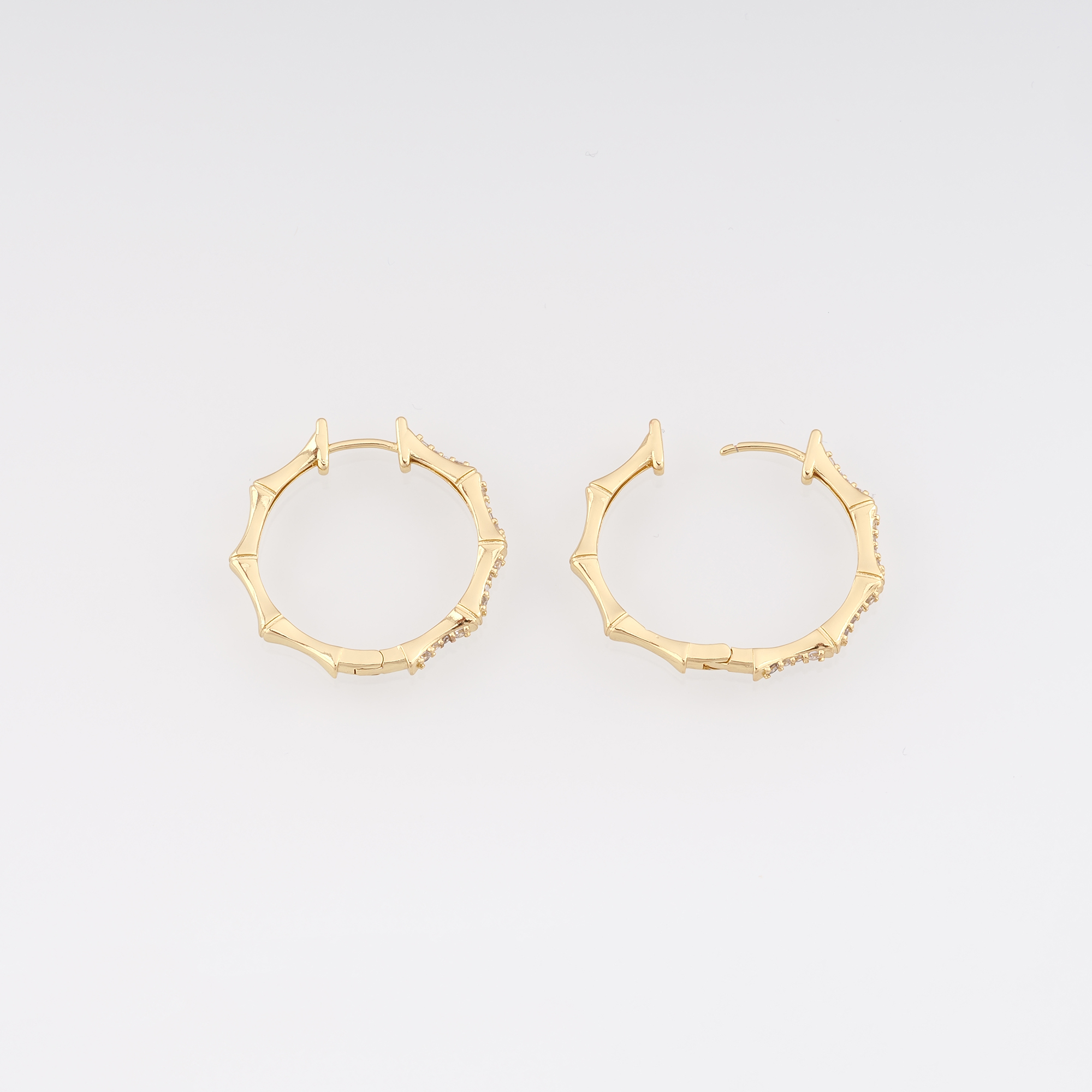 18K Gold Filled Bamboo Hoop Earrings,Minimalist Earrings,Gold Hoops,Dainty Hoops Huggie