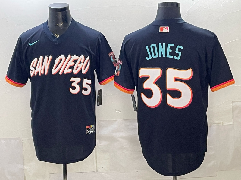 Men's San Diego Padres Randy Jones #35 Obsidian 2026 City Connect Stadium Jersey