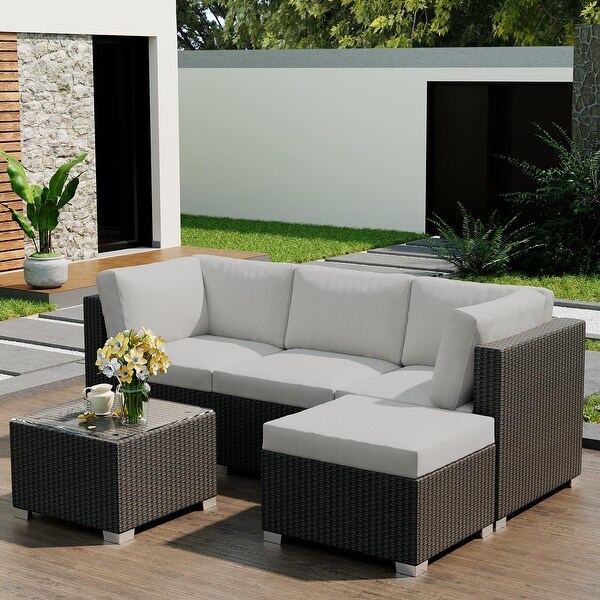 Patio Furniture Set,5pcs Outdoor Rattan Wicker Furniture