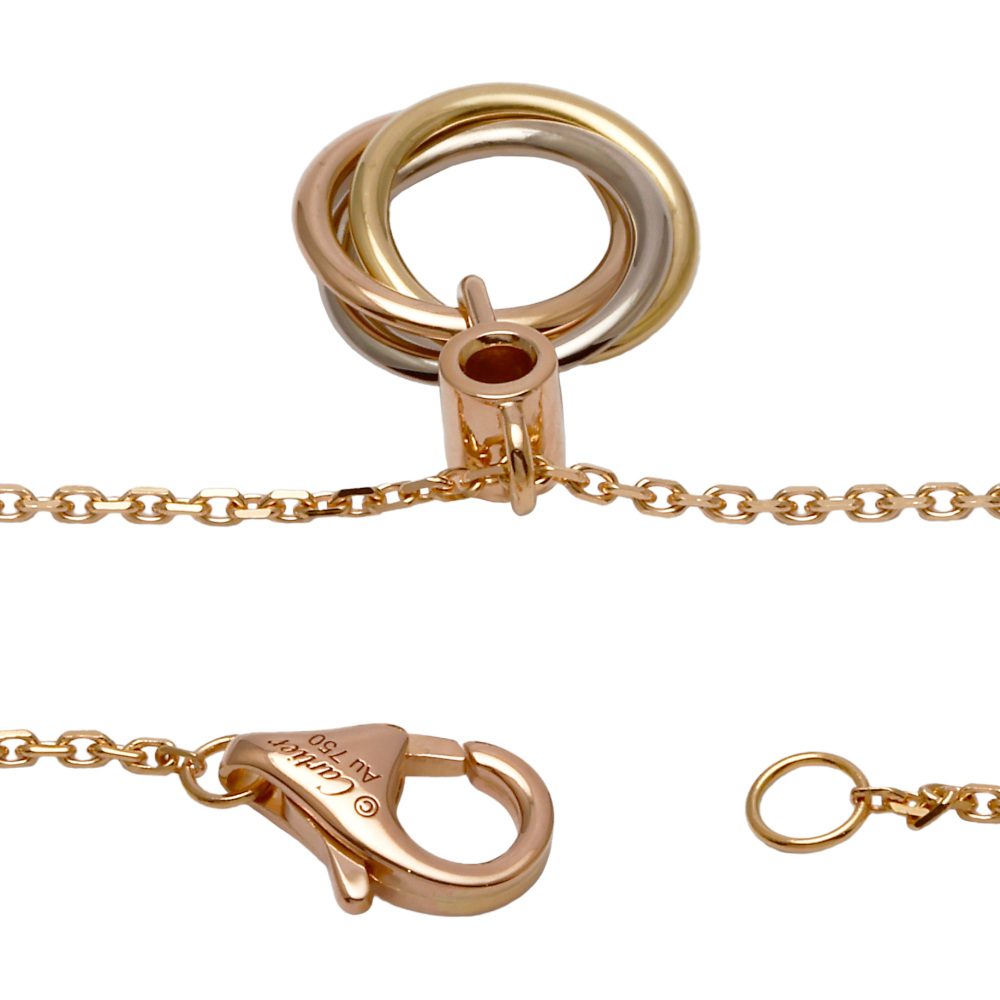 Cartier Trinity Necklace Tri-Gold Diamond B7223500