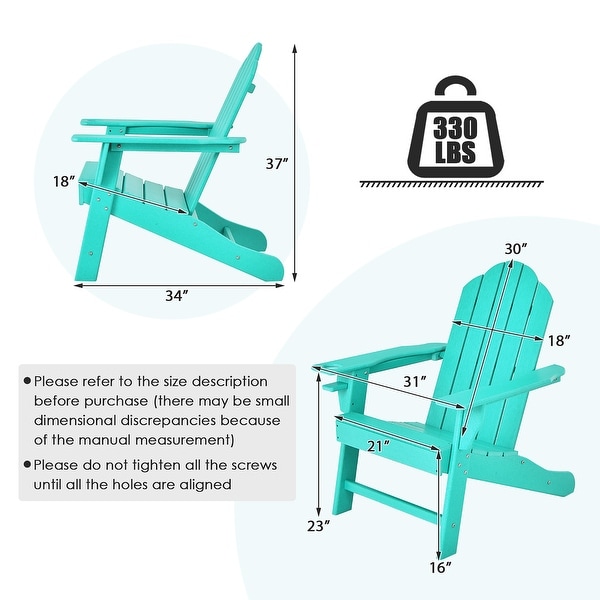 Costway Patio Adirondack Chair Weather Resistant Garden Deck W/Cup