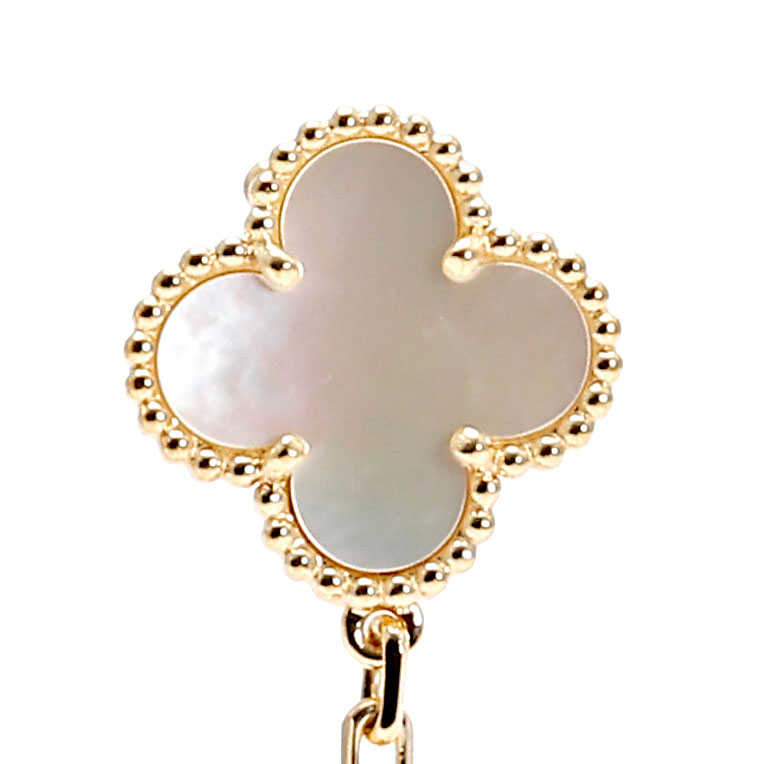 Van Cleef & Arpels Magic Alhambra Earrings 18K Yellow Gold Mother of Pearl VCARD78800