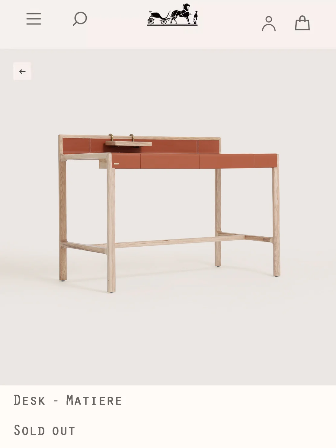 YA036 - H Deco Series North American White Waxwood Desk Italian Saddle Leather Simple Home Computer Desk