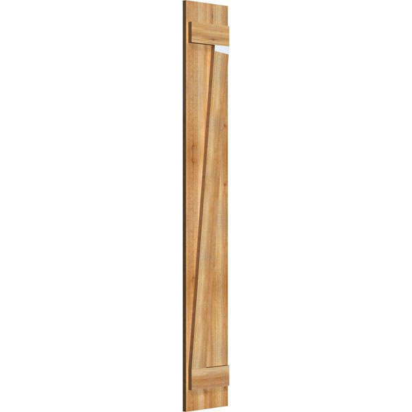 10 1/8x22W x 67x22H TimberCraft Three 3 3/8x22 Boards Joined Board-n-Batten Shutters w/Z-Bar, Rough Sawn Western Red Cedar (Per