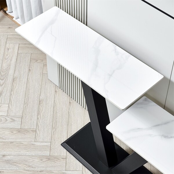 Console Table,Exquisite Shape Design w/ Adjustable Foot Pads