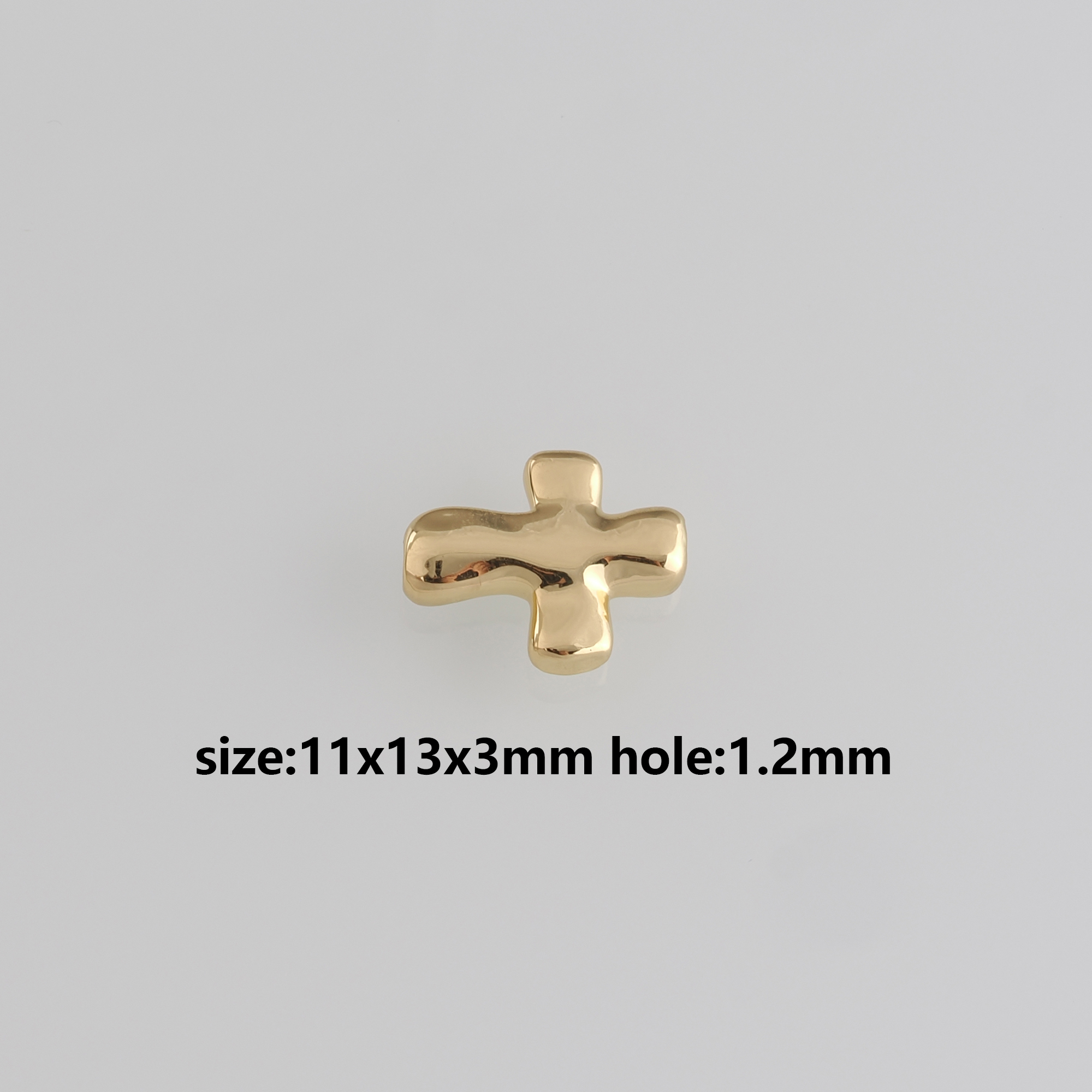 18K Gold Filled Cross Spacer Beads,Cross Bead for Bracelet Jewelry Necklace Making Supply