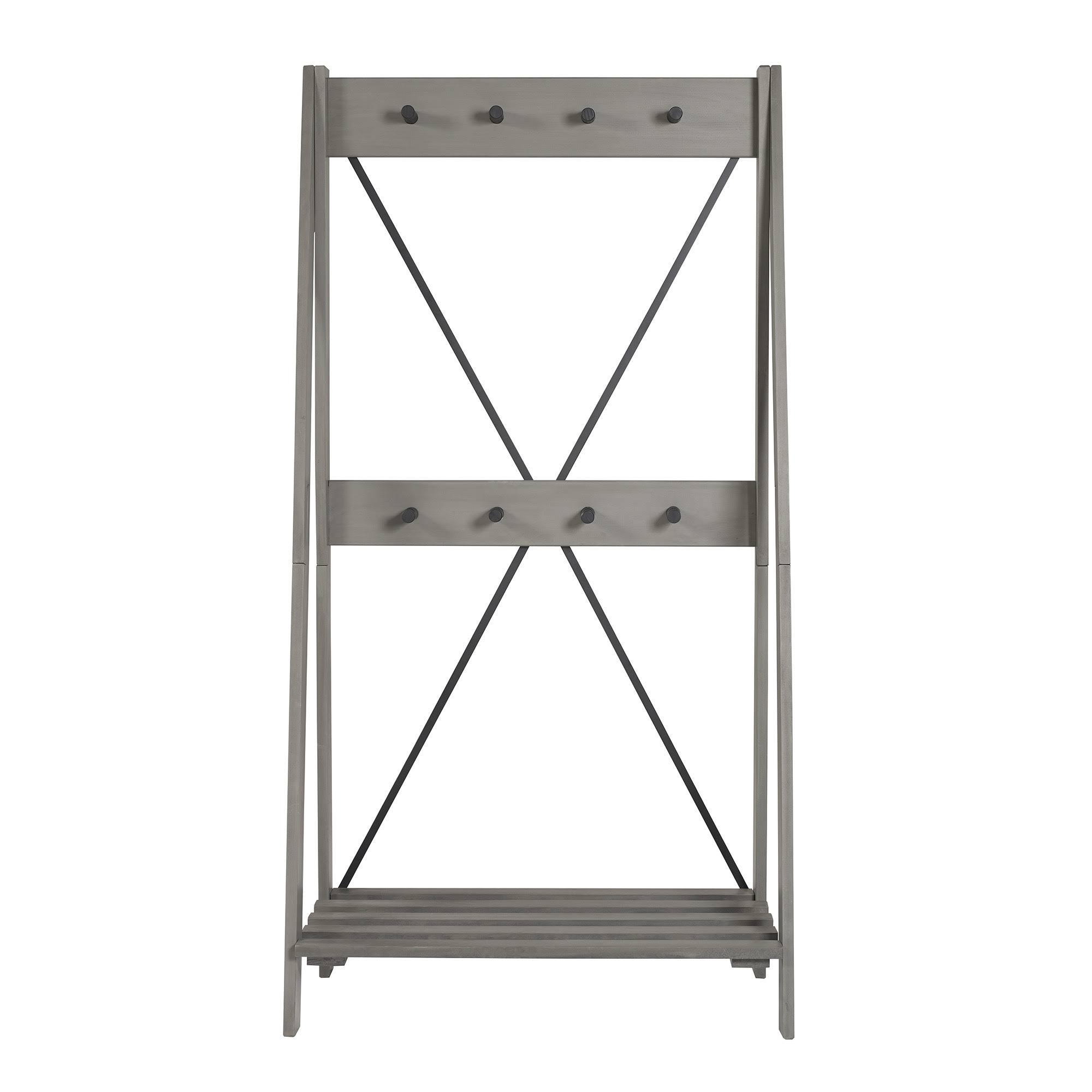 Walker Edison 68x22 Solid Wood Angled Hall Tree - Grey