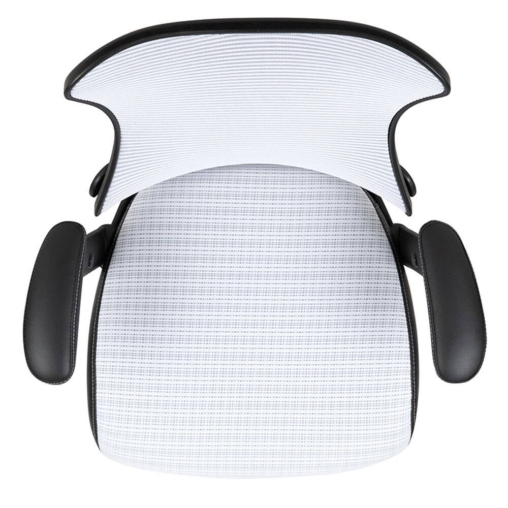 Offex High Back Designer Mesh Executive Swivel Ergonomic Office Chair with Adjustable Arms - White