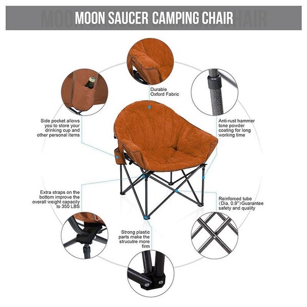 Plush Moon Saucer Chair with Carry Bag
