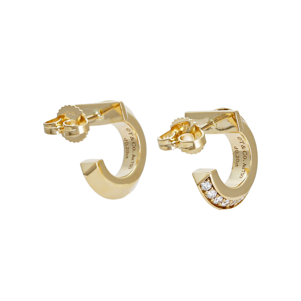 Tiffany & Co. Tiffany T One Hoop Earrings Extra Mall 18K Yellow Gold 69783015