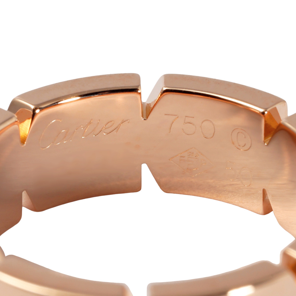 Cartier Tank Française Ring 18K Rose Gold Diamond