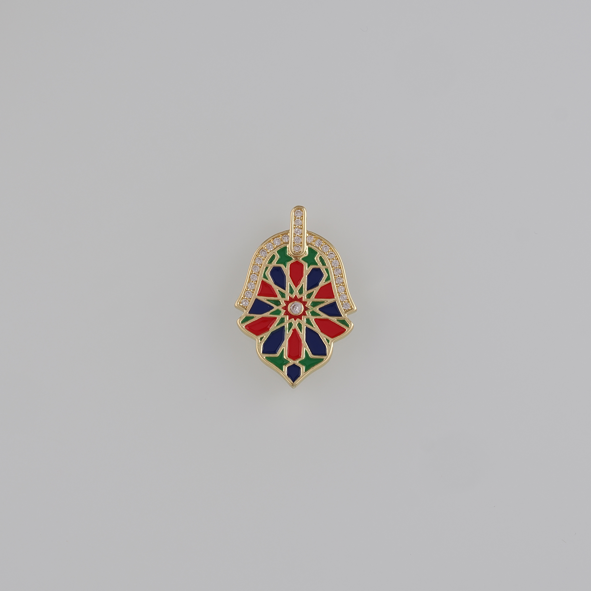 18K Gold Filled Hamsa Pendant,CZ Micro Pave Hamsa Charm Earrings Necklace for DIY Jewelry Making Supply