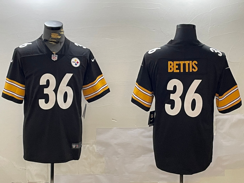 Men's Pittsburgh Steelers Jerome Bettis #36 Black Game Jersey