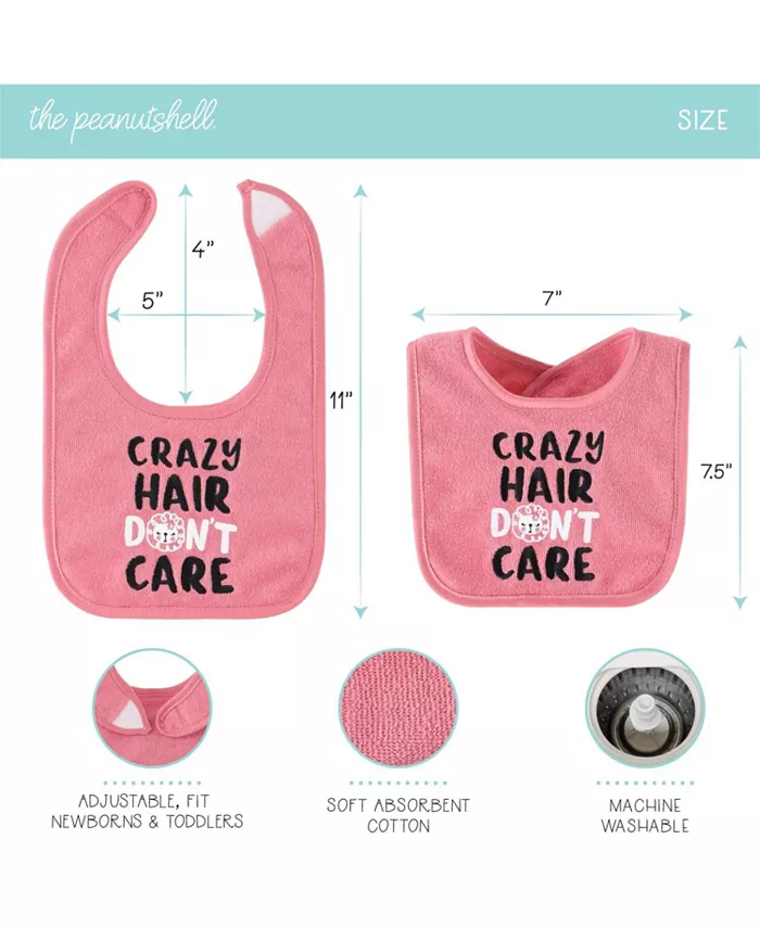 The Peanutshell Baby Girl Terry Bibs, 20 Pack for Feeding, Teething, or Drooling, Wild Child Holiday Theme