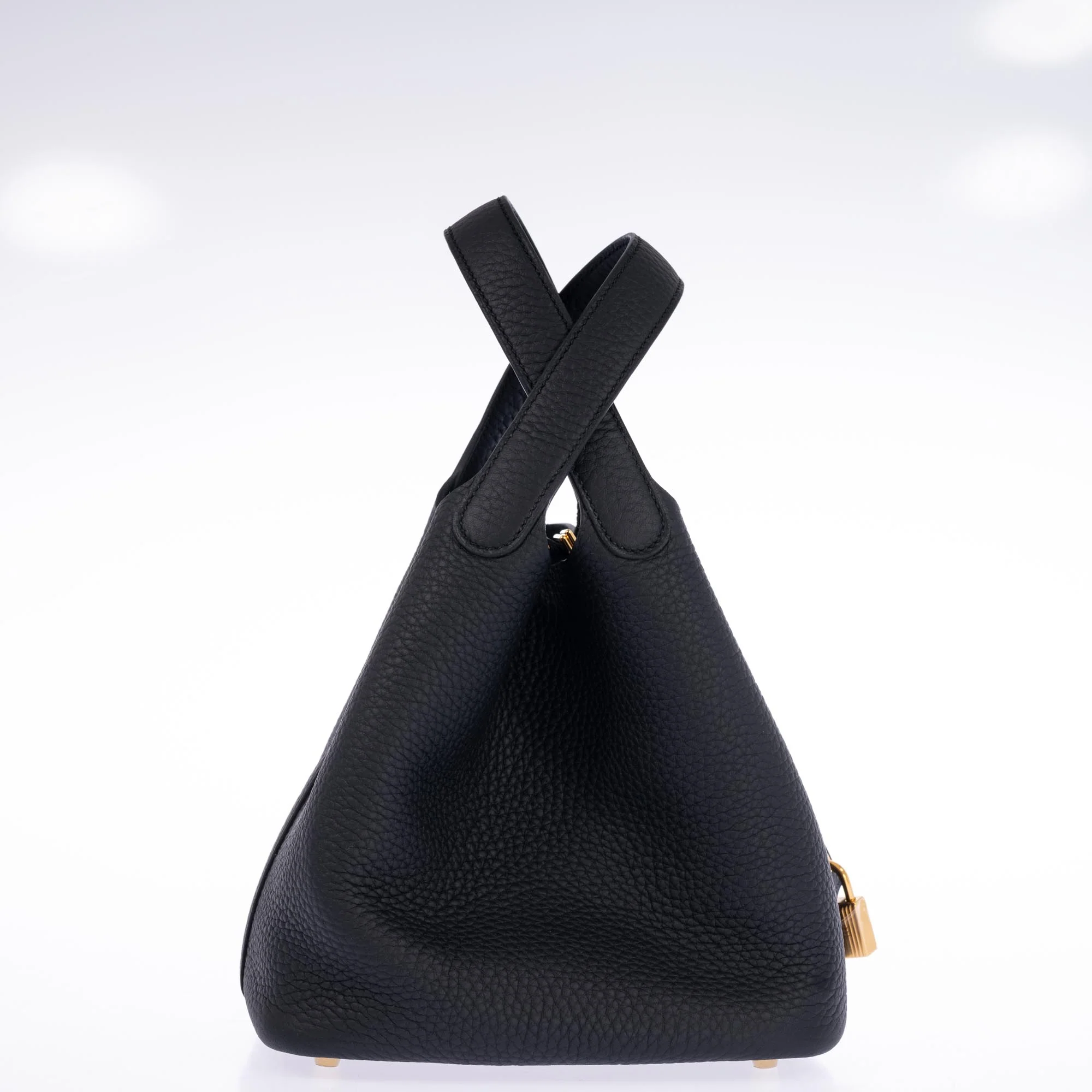 Hermès Picotin Lock 18 Black Clemence Gold Hardware