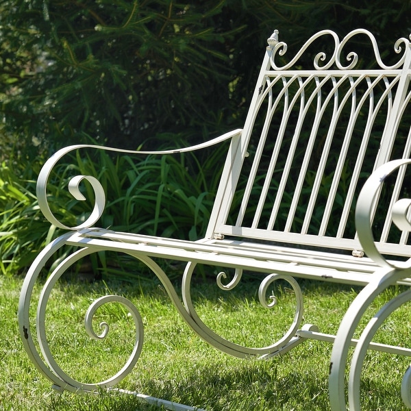 Iron Rocking Garden Bench
