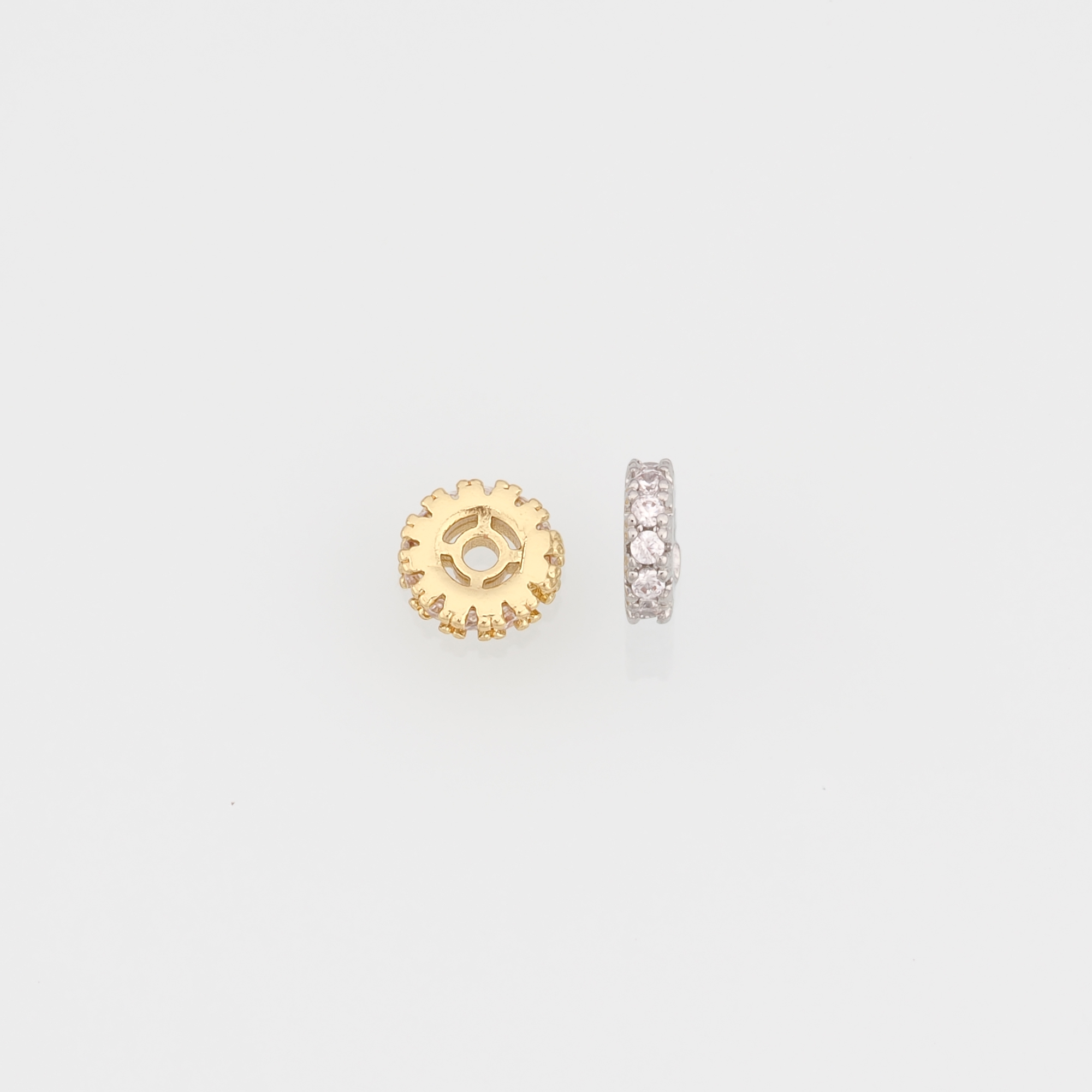 18K Gold Filled Flat Spacer Beads,Gear Flat Spacer Beads,DIY Jewelry Making Supply