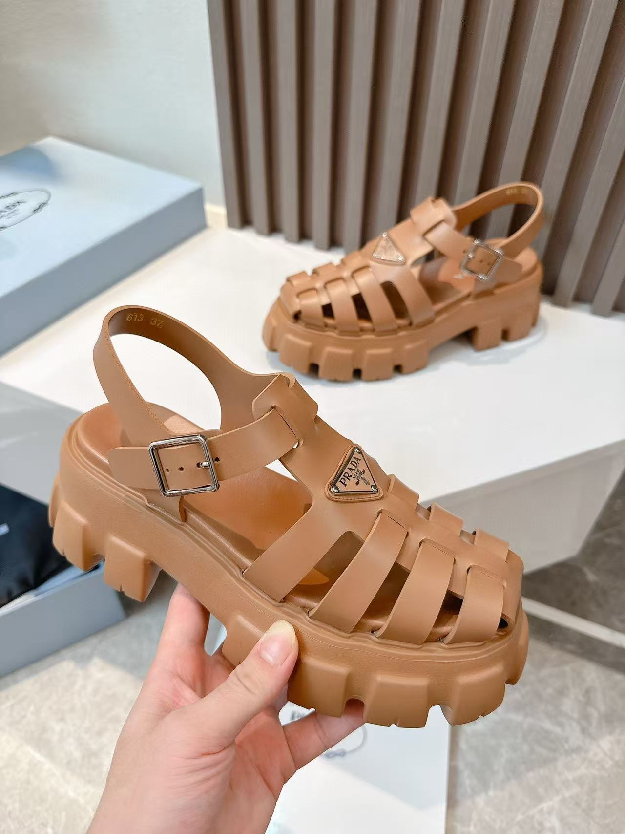 PRADA Spring Summer Roman woven sandals - cnluxepick