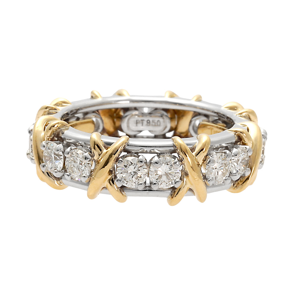Tiffany & Co. Jean Schlumberger Rin Ring Platinum & 18K Yellow Gold Diamond 60099362