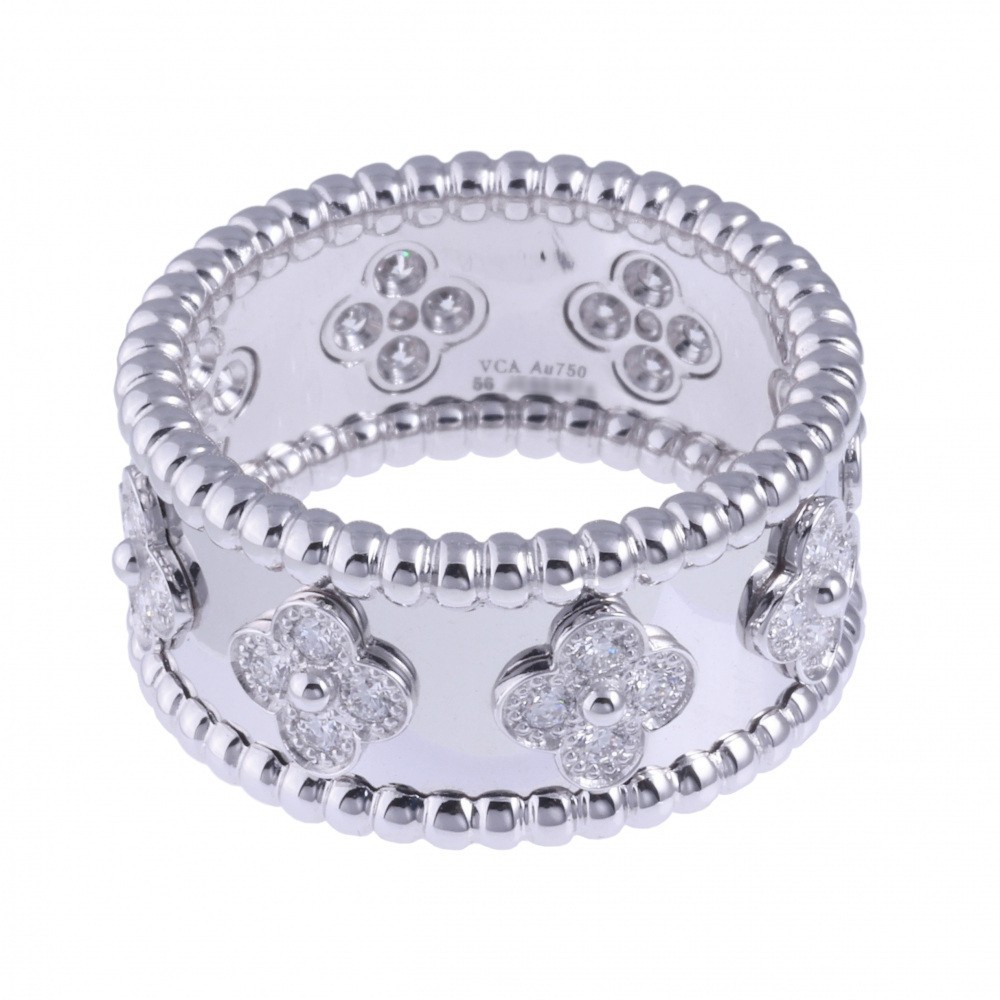 Van Cleef & Arpels Perlée Clovers Ring 18K White Gold Diamond VCARO9LP00